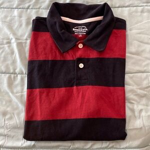Men’s Roebuck & Co Red & Black striped polo shirt